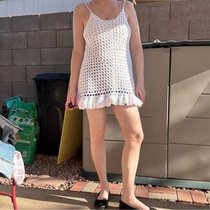 White Crochet Mini Dress
